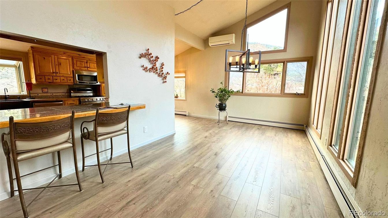 Interior, Kitchen, Pendant Lights, Wood Texture Flooring