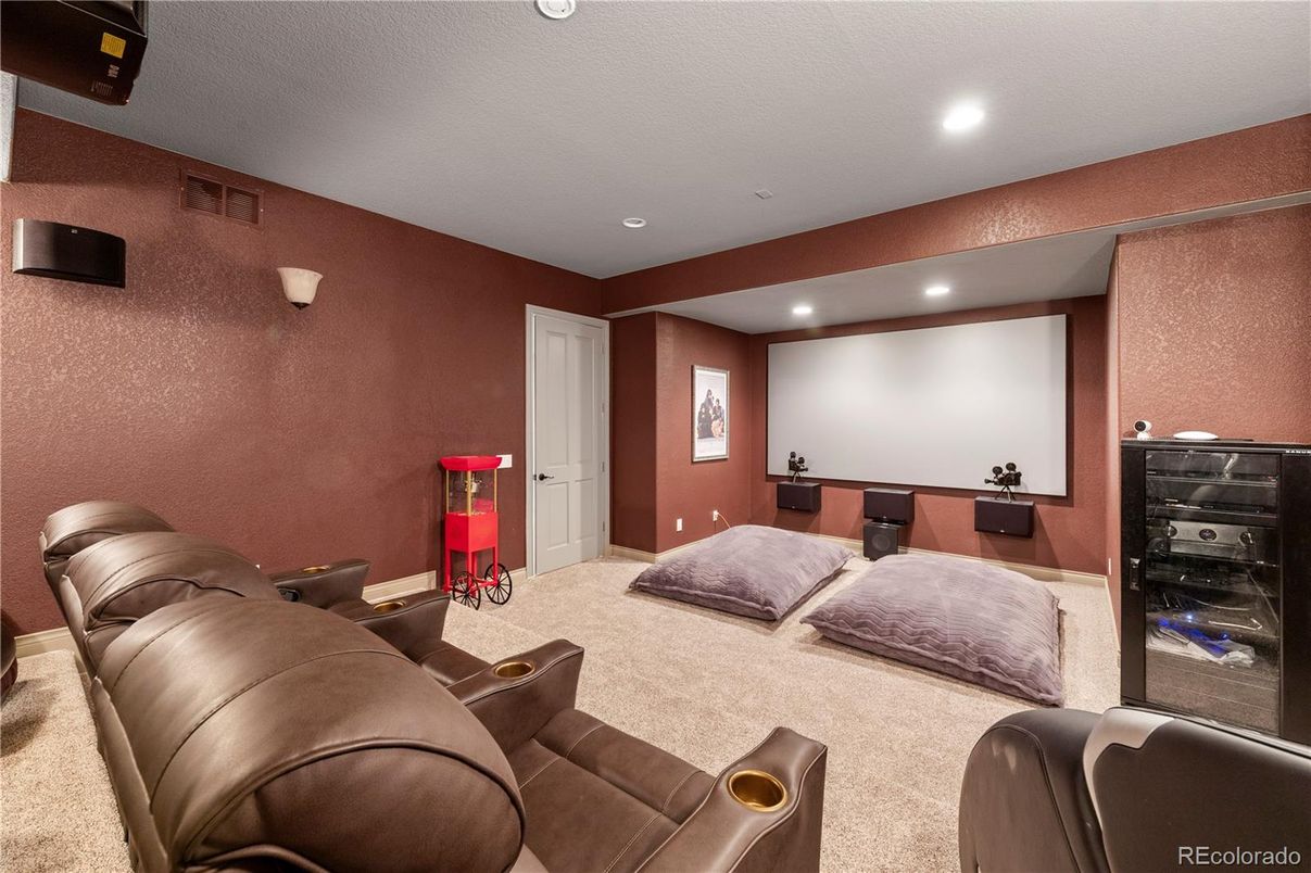 Home Theatre Room, Interior, Projection Screen, Recessed Lighting, Theatre Room