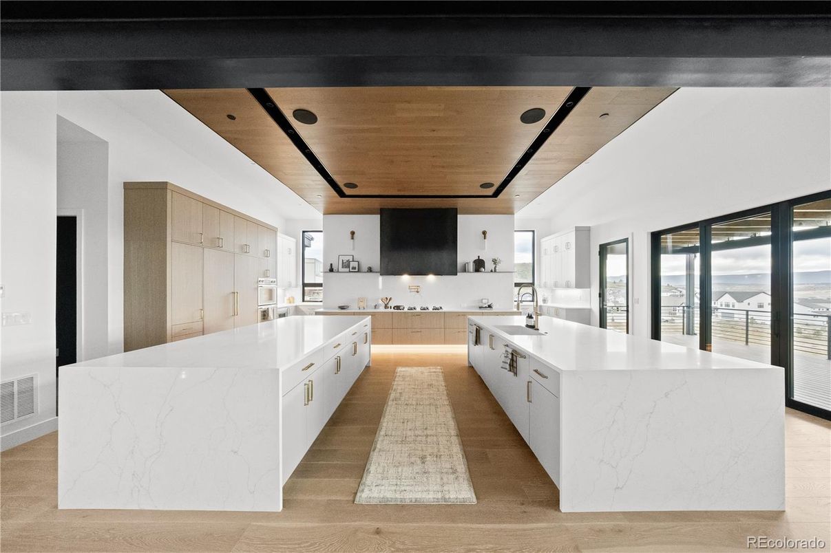 Interior, Kitchen, Recessed Lighting, Water, Wooden Ceilings, Wood Texture Flooring