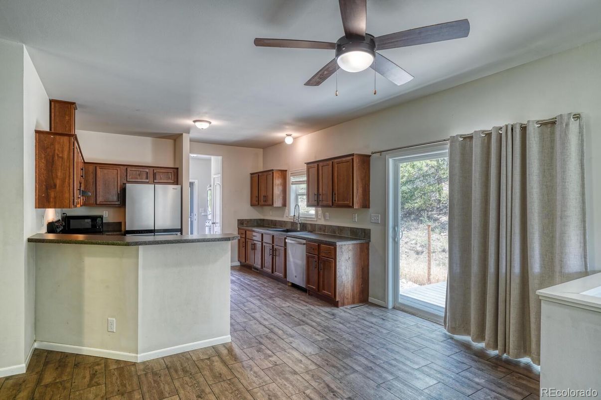 Interior, Kitchen, Stainless Steel Appliances, Wood Texture Flooring