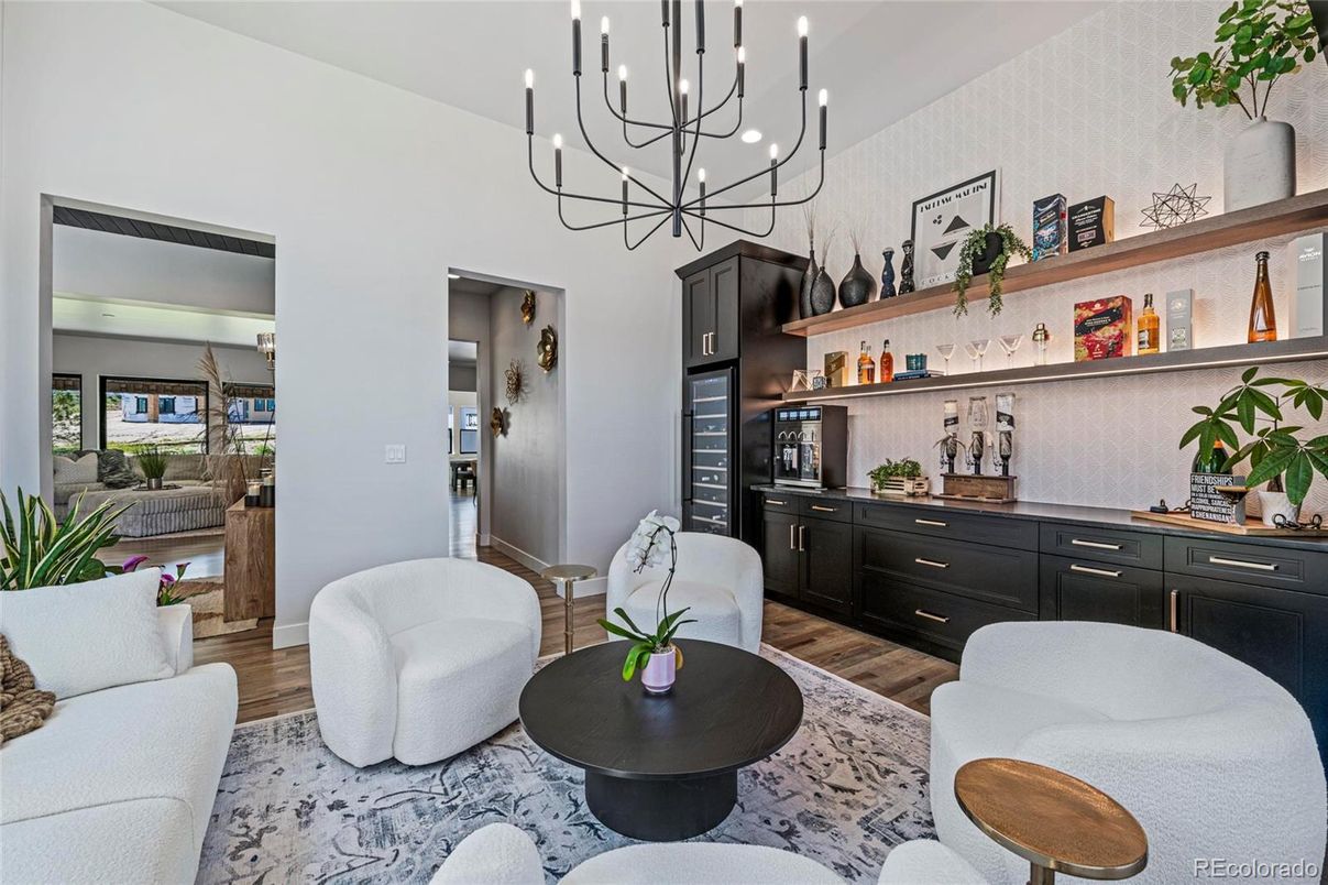 Chandelier, Interior, Living room, Wood Texture Flooring