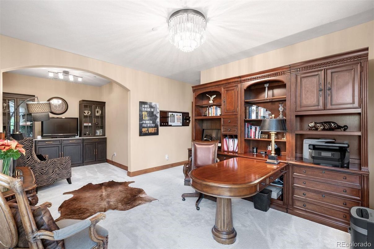 Chandelier, Home Office, Interior