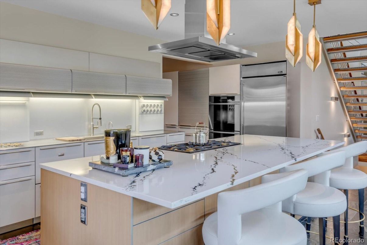 Interior, Kitchen, Pendant Lights, Recessed Lighting, Stainless Steel Appliances