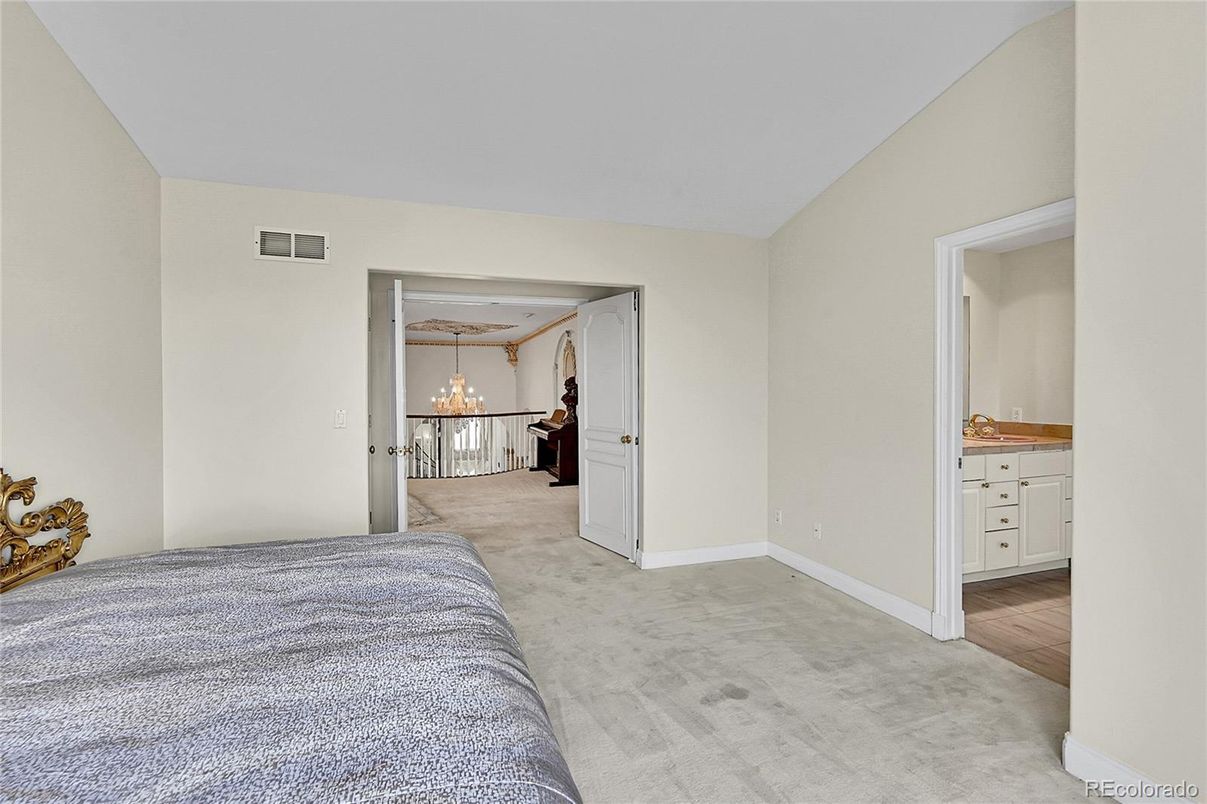 Bedroom, Chandelier, Interior