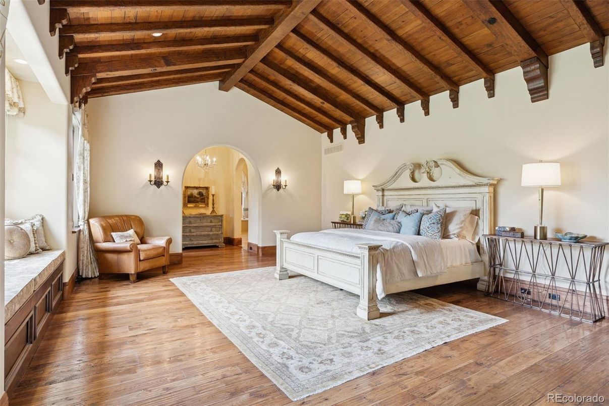 Bedroom, Interior, Wooden Beams, Wooden Ceilings, Wood Texture Flooring