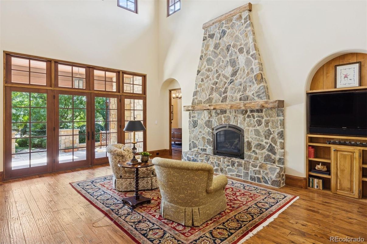 Fireplace, Interior, Wood Texture Flooring