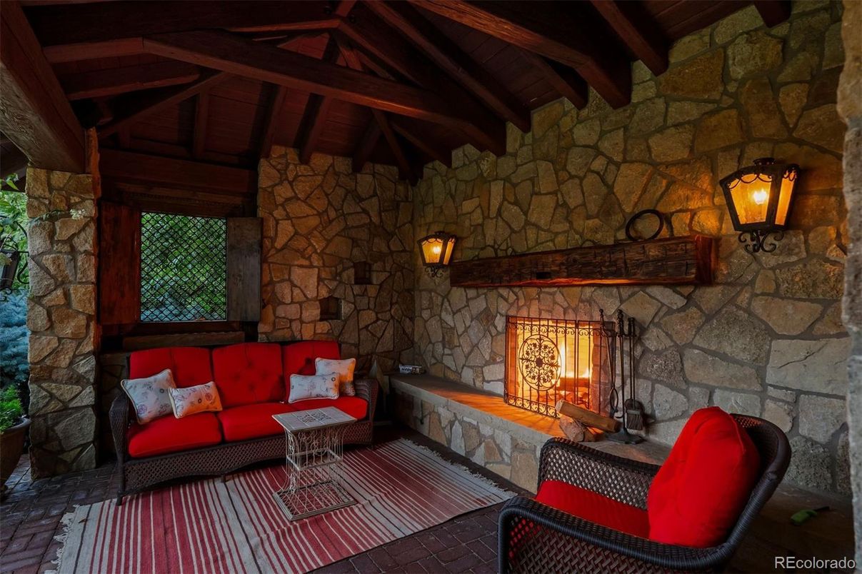Fireplace, Interior, Living room, Stone Walls, Wooden Beams, Wooden Ceilings