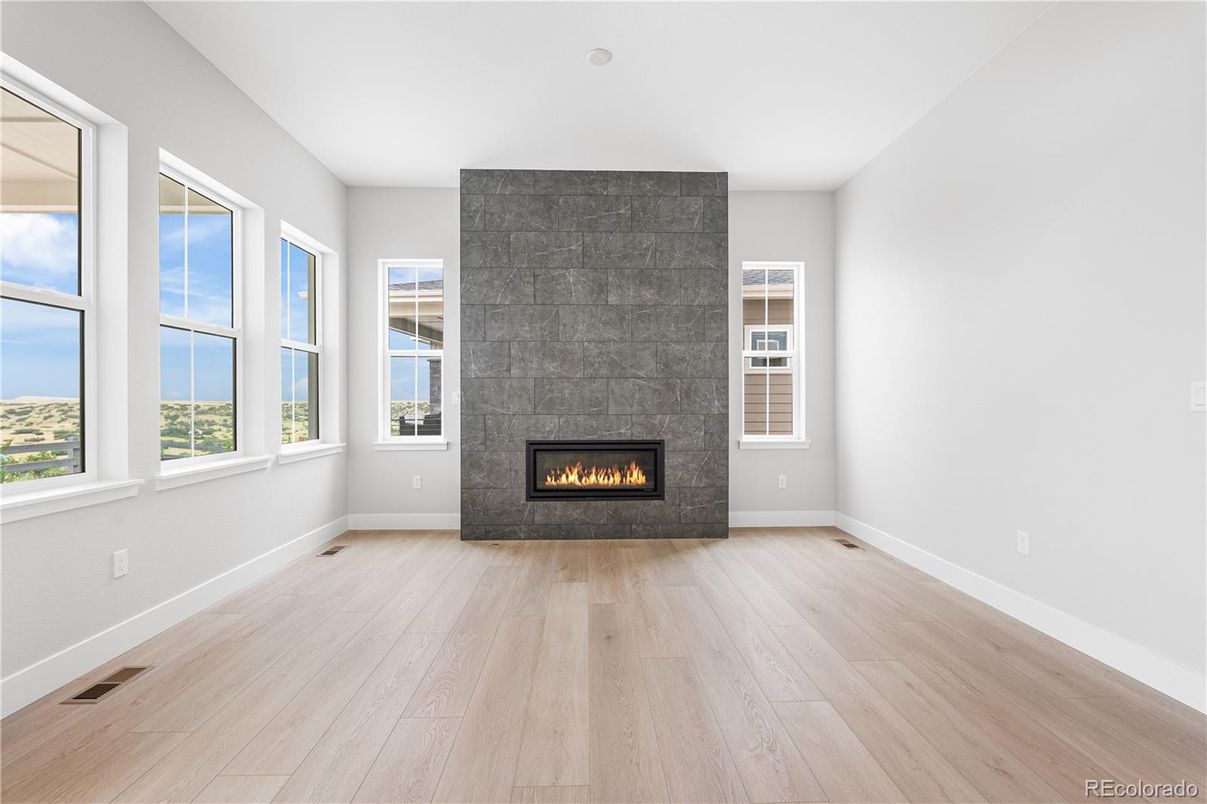 Empty room, Fireplace, Interior, Wood Texture Flooring