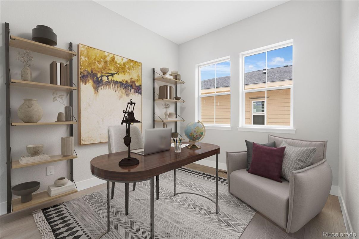 Home Office, Interior, Wood Texture Flooring