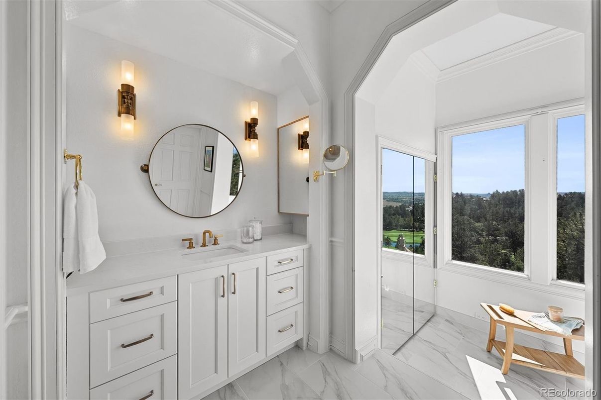 Bathroom, Glass Shower, Interior, Marble