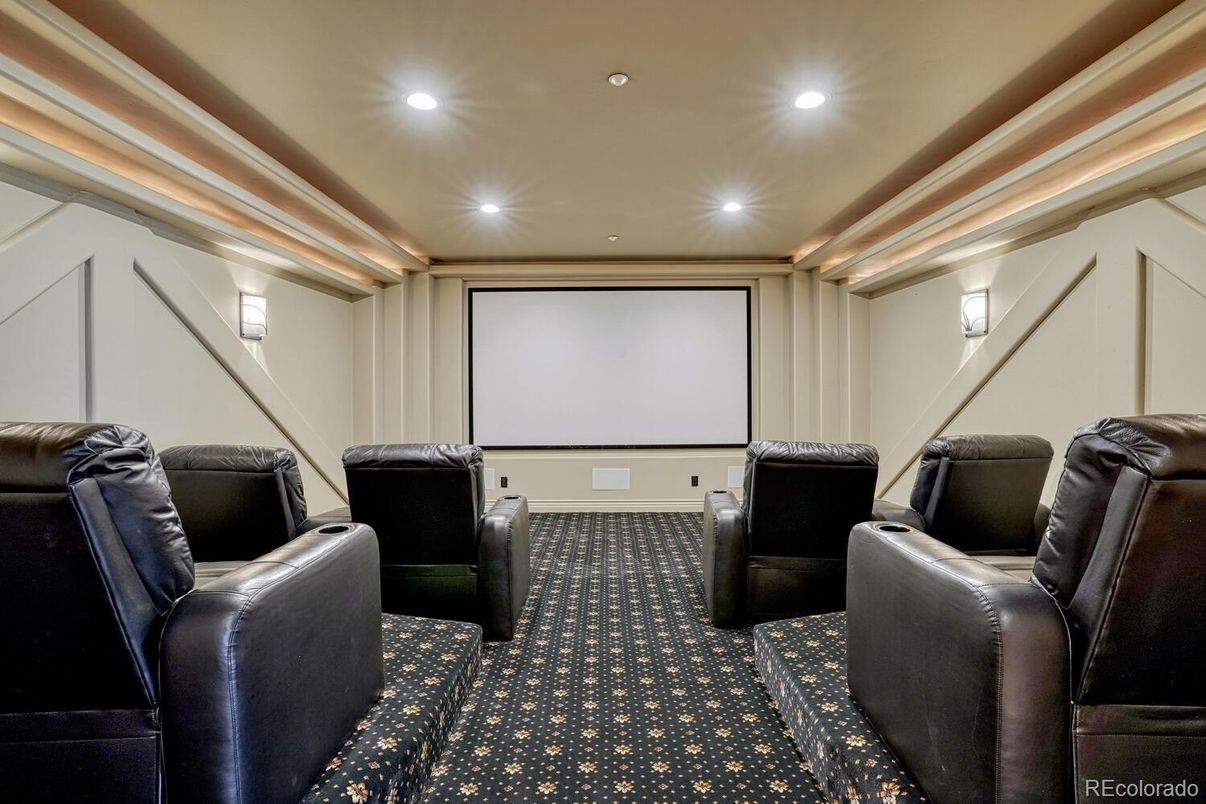 Home Theatre Room, Interior, Projection Screen, Recessed Lighting, Theatre Room