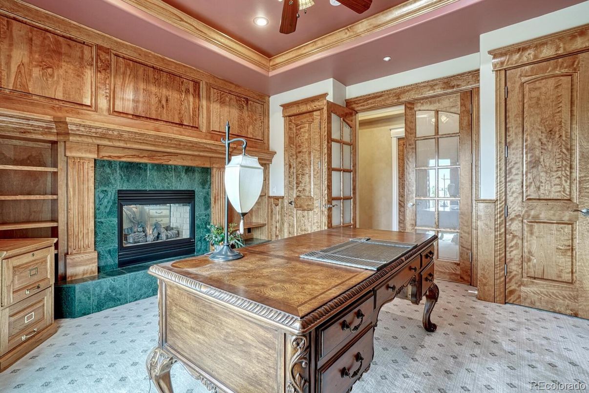 Fireplace, Interior, Recessed Lighting, Wooden Walls