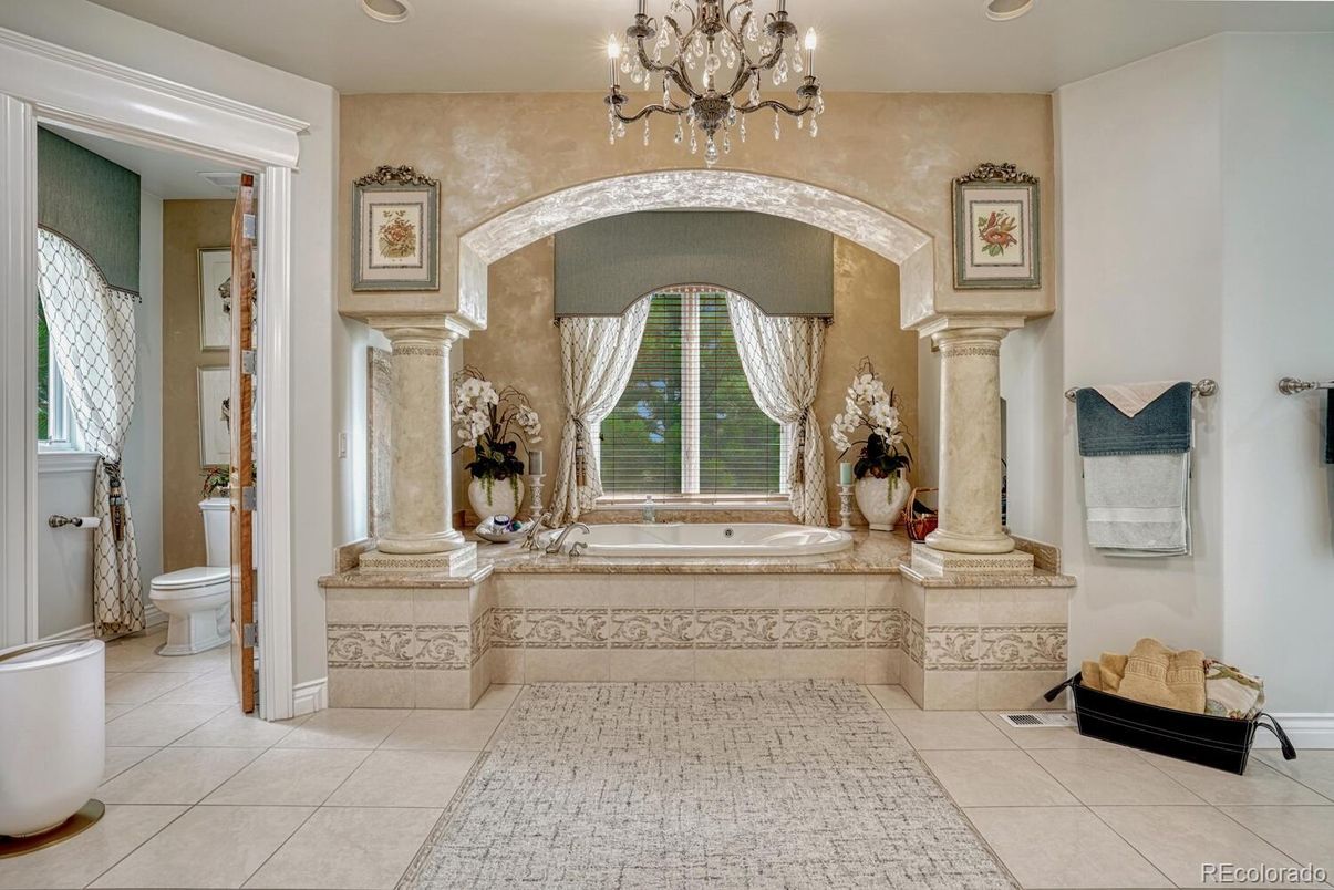 Bathroom, Chandelier, Interior, Recessed Lighting
