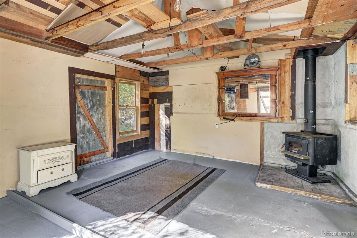 Fireplace, Interior, Wooden Beams