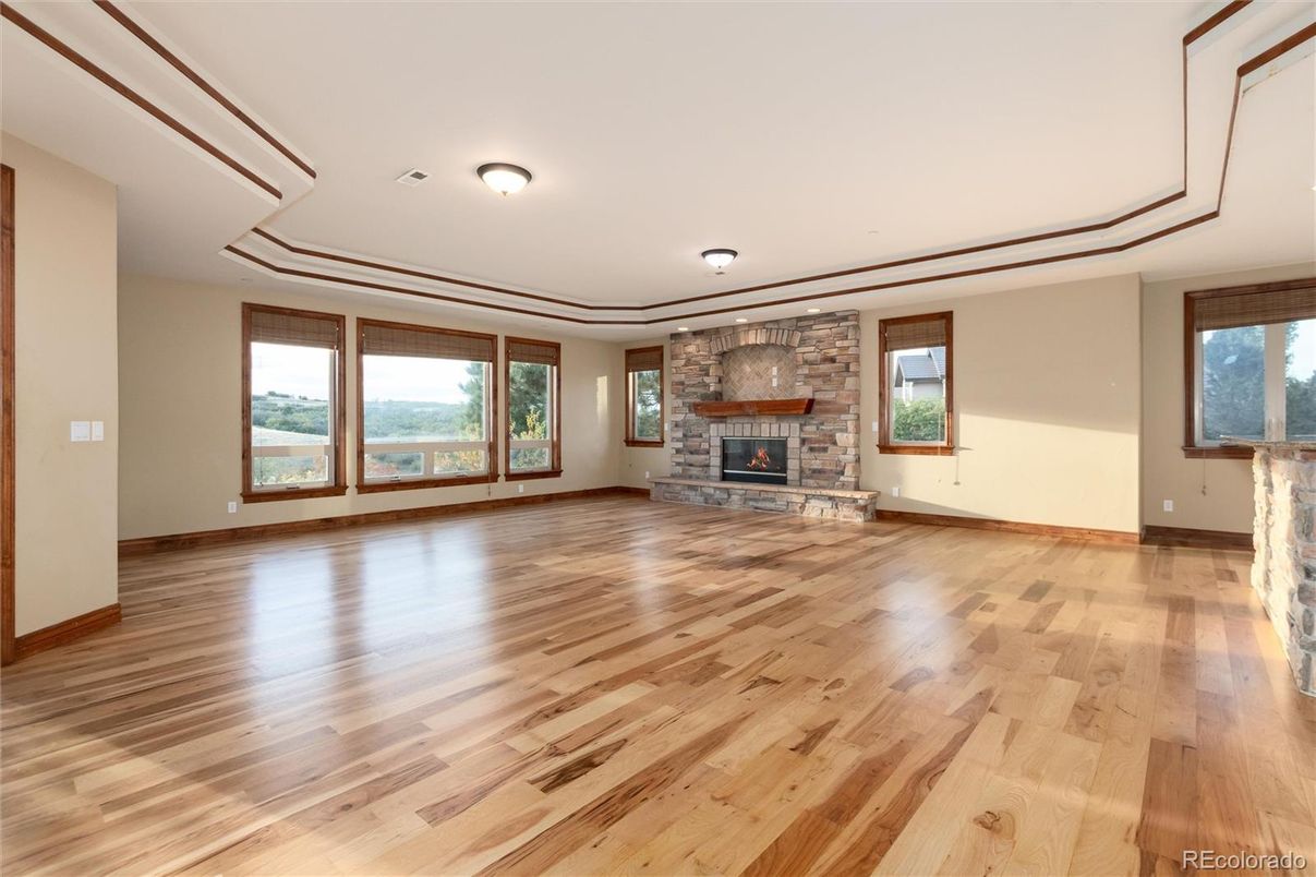 Empty room, Fireplace, Interior, Wood Texture Flooring