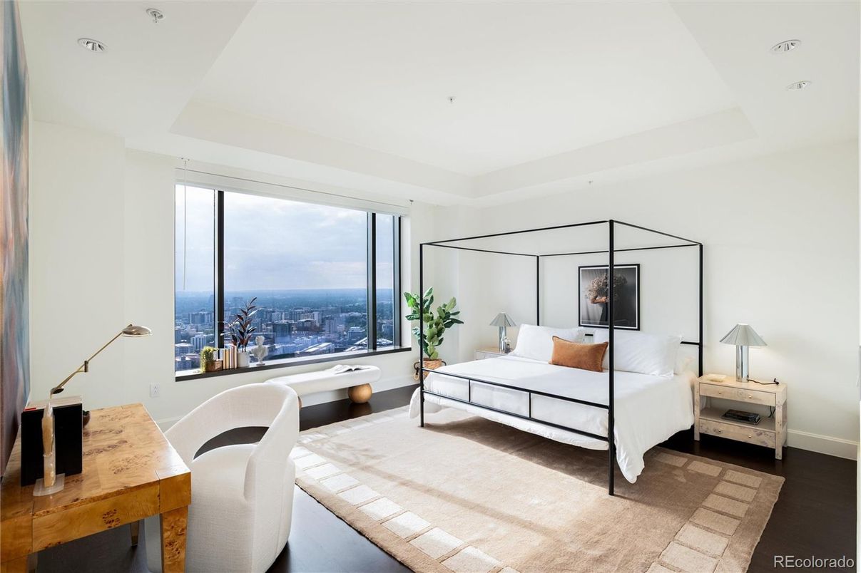 Bedroom, Home Office, Interior, Recessed Lighting, Water, Wood Texture Flooring