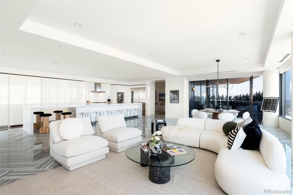 Dining room, Interior, Kitchen, Living room, Pendant Lights, Recessed Lighting