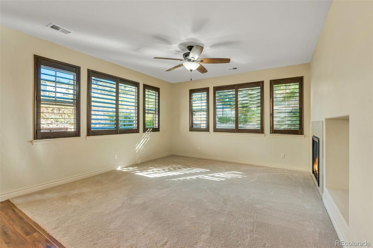Empty room, Fireplace, Interior
