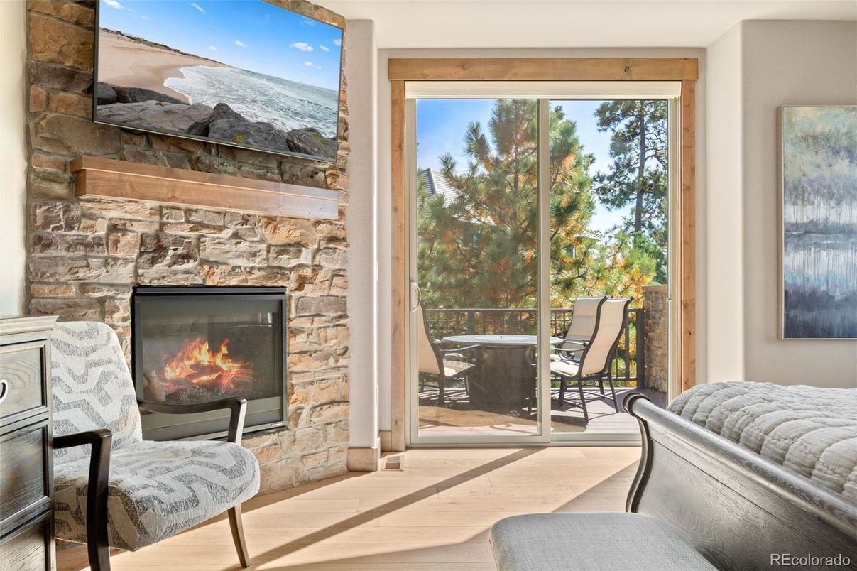 Fireplace, Interior, Stone Walls, Wood Texture Flooring