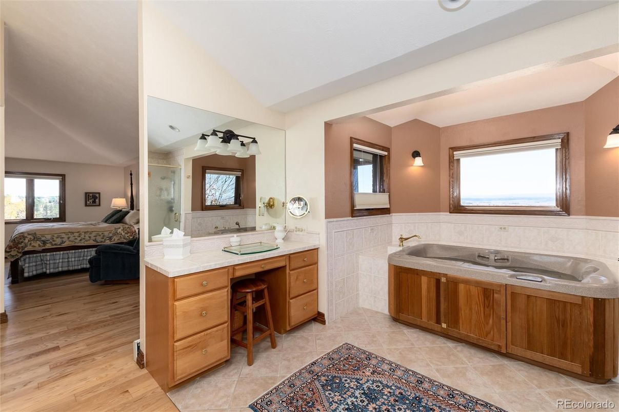 Bathroom, Bedroom, Dual Sink Vanities, Interior, Wood Texture Flooring