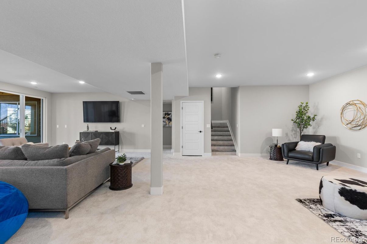 Interior, Living room, Recessed Lighting