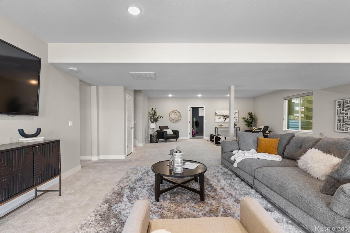 Interior, Living room, Recessed Lighting