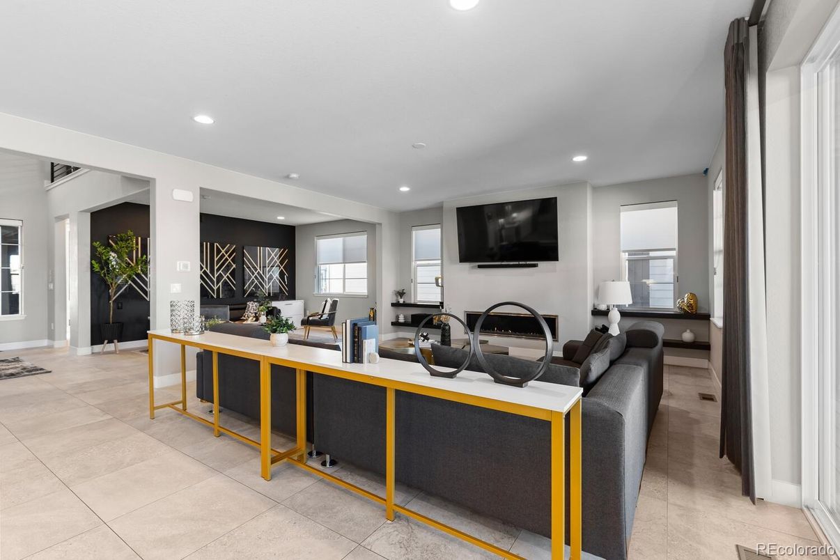 Interior, Living room, Recessed Lighting