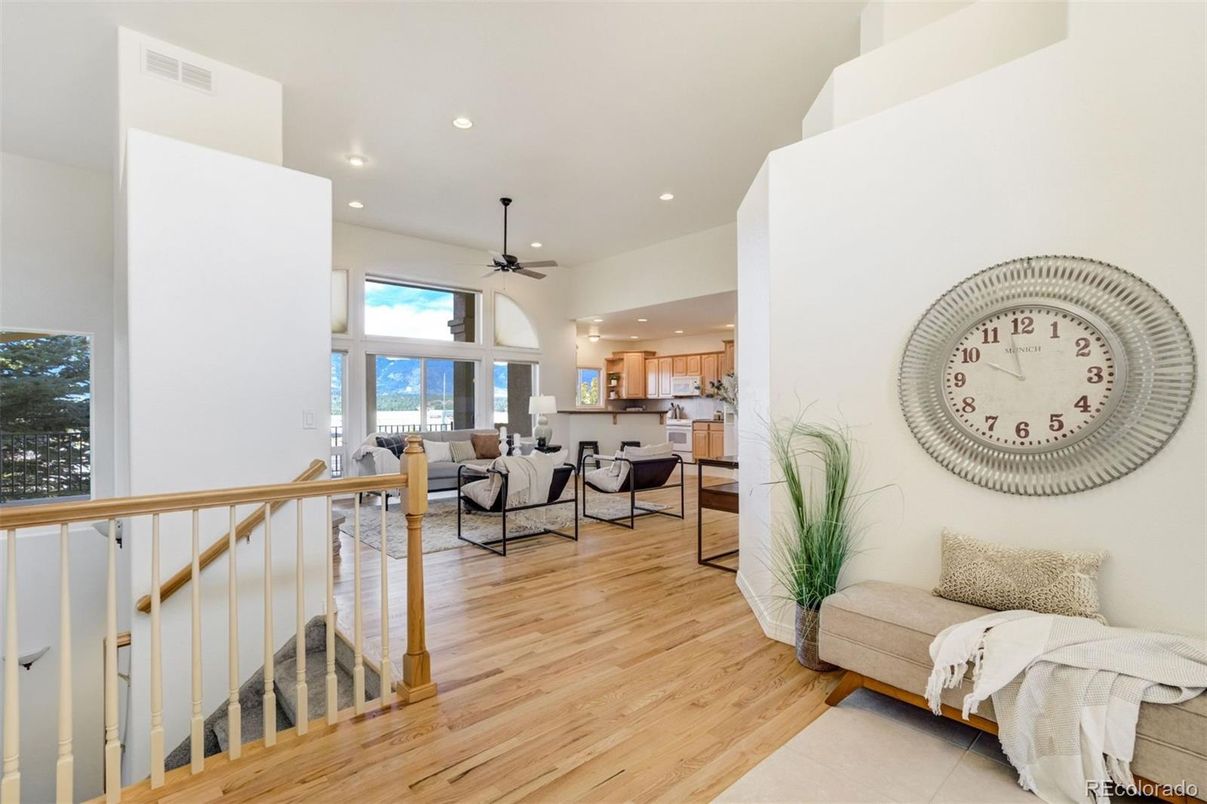 Interior, Kitchen, Living room, Recessed Lighting, Wood Texture Flooring