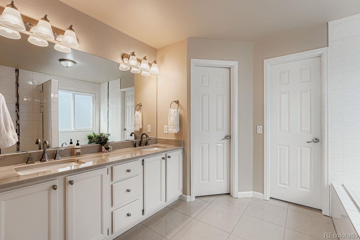 Bathroom, Dual Sink Vanities, Glass Shower, Interior