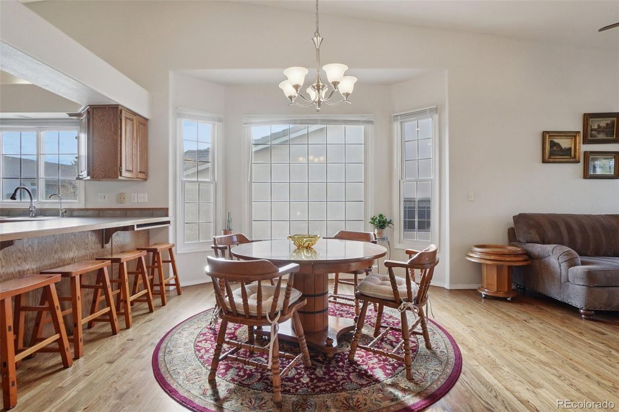 Chandelier, Dining room, Interior, Kitchen, Wood Texture Flooring