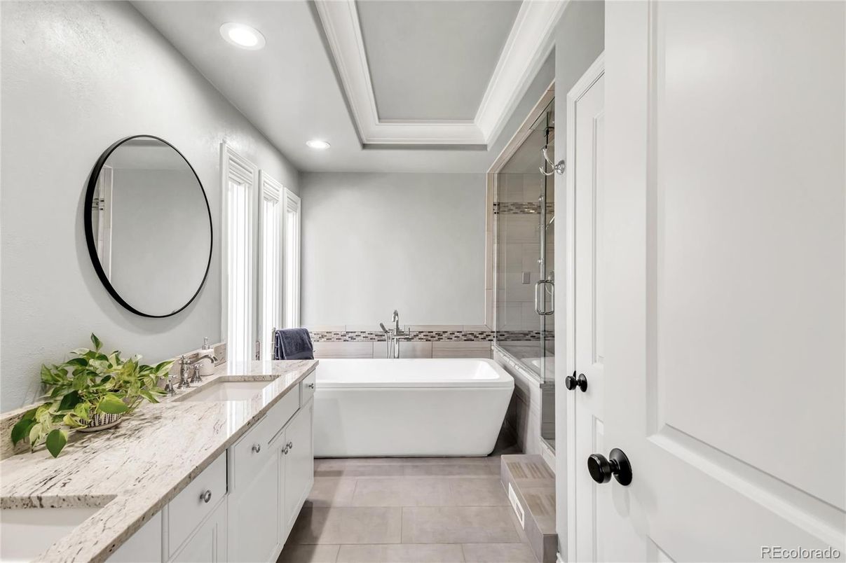 Bathroom, Dual Sink Vanities, Free Standing Baths, Interior, Recessed Lighting