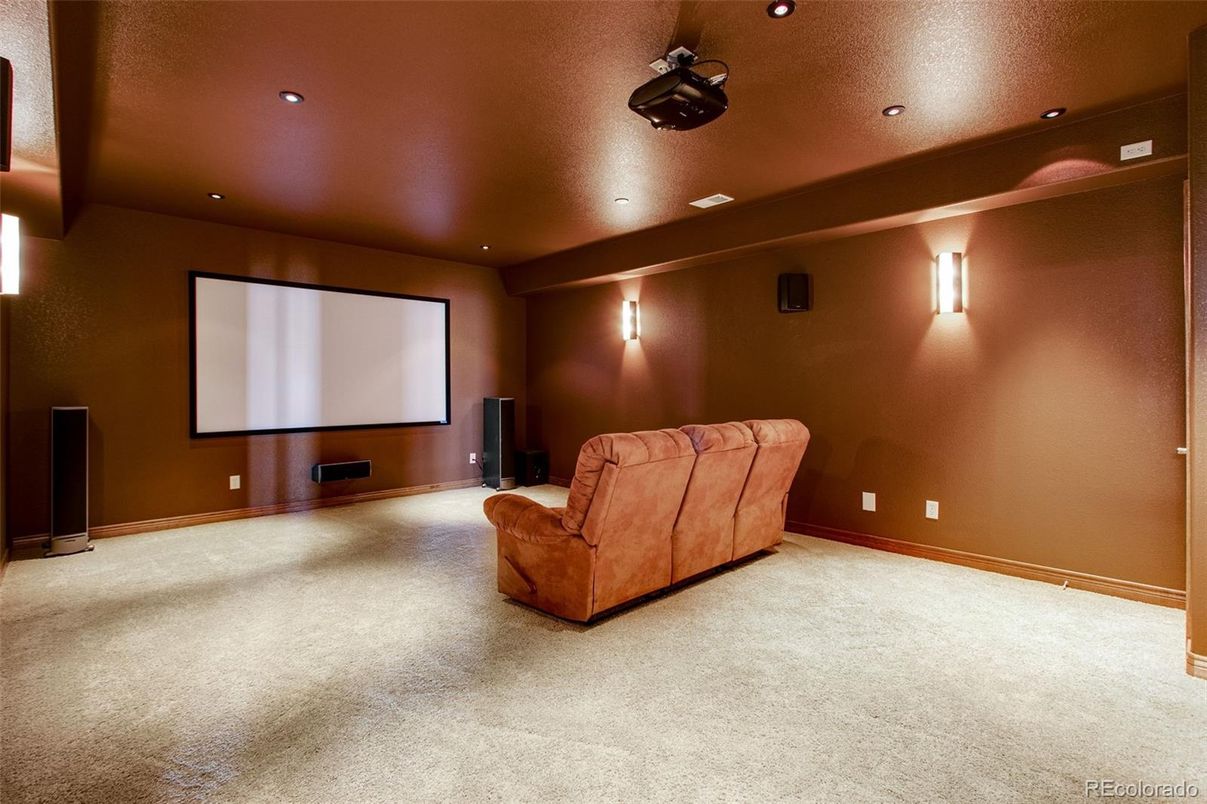 Interior, Projection Screen, Recessed Lighting, Theatre Room