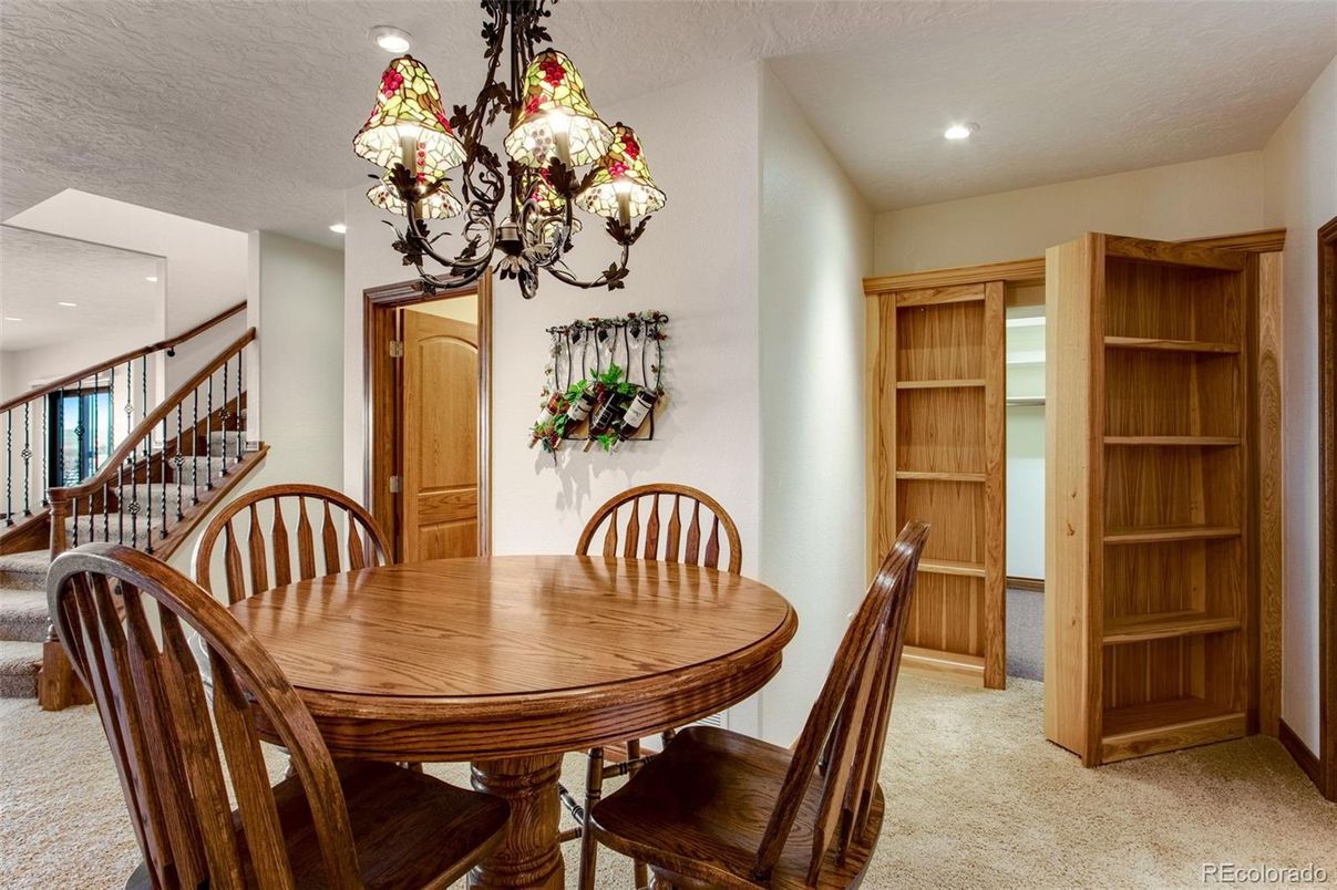 Chandelier, Dining room, Interior, Recessed Lighting
