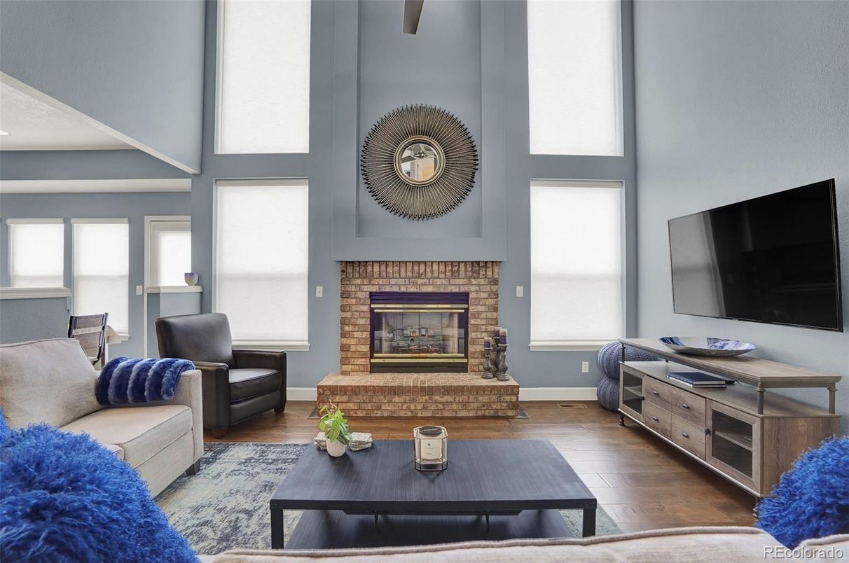 Fireplace, Interior, Living room, Wood Texture Flooring