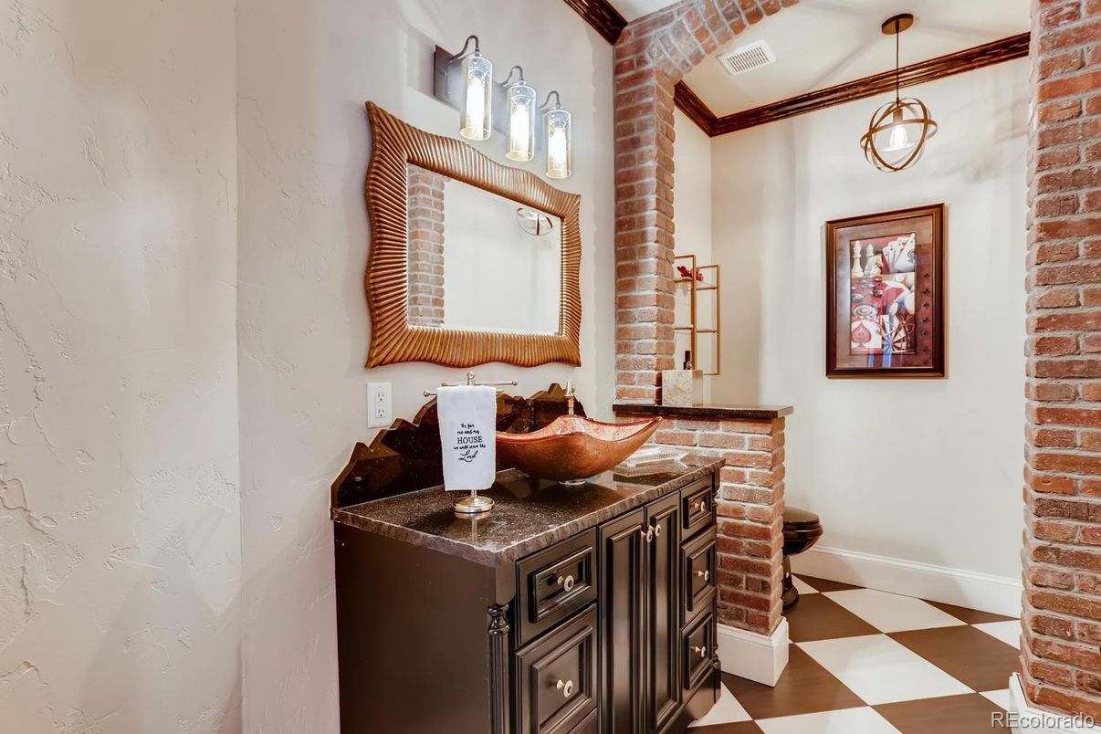 Interior, Pendant Lights, Stone Walls