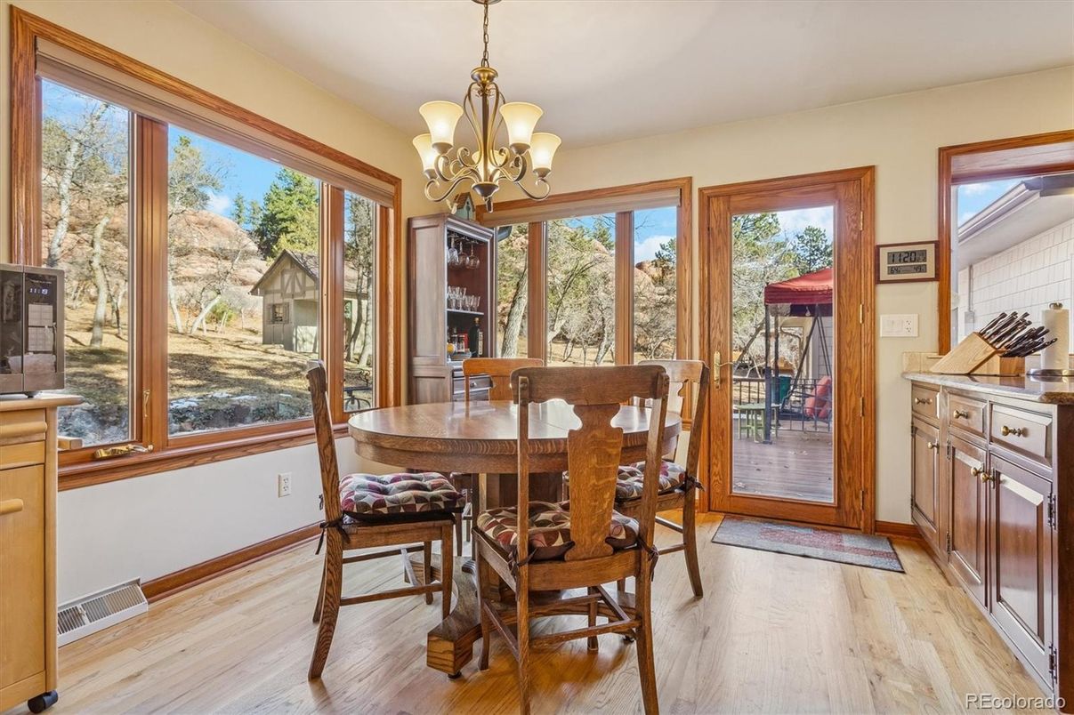 Chandelier, Dining room, Interior, Wood Texture Flooring