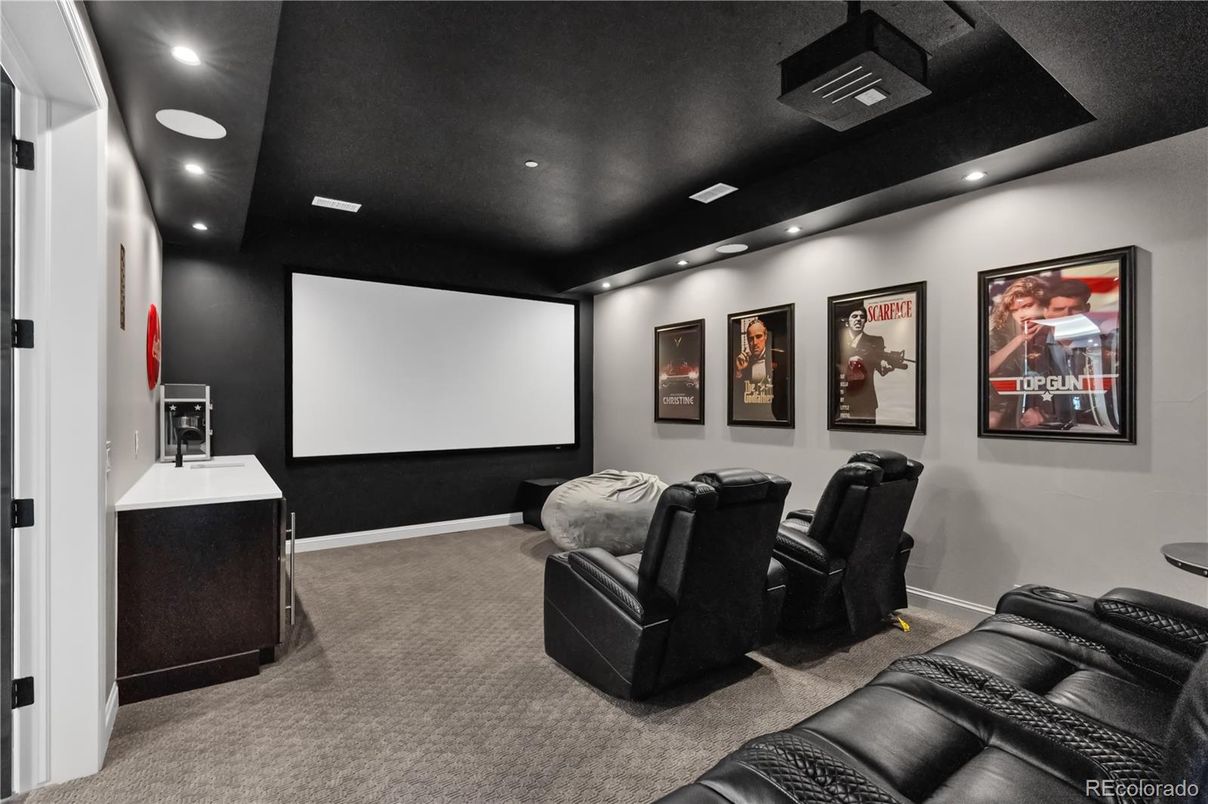 Home Theatre Room, Interior, Projection Screen, Recessed Lighting, Theatre Room