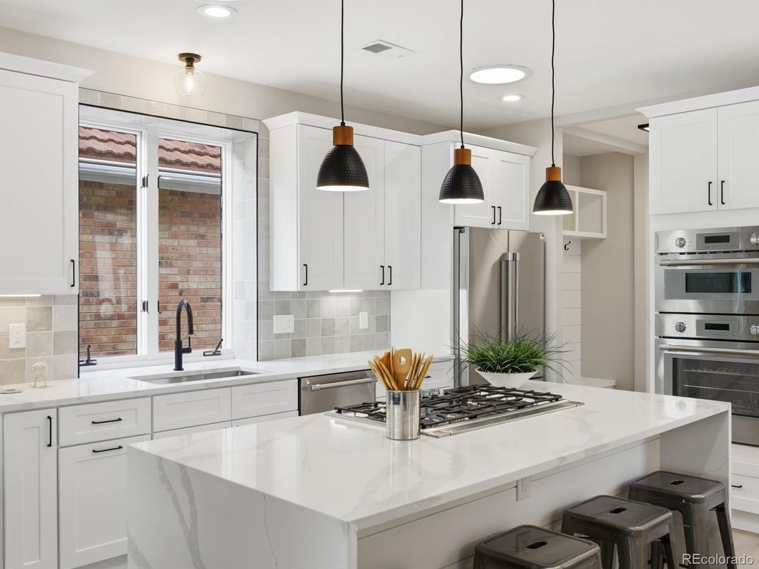 Interior, Kitchen, Pendant Lights, Recessed Lighting, Stainless Steel Appliances