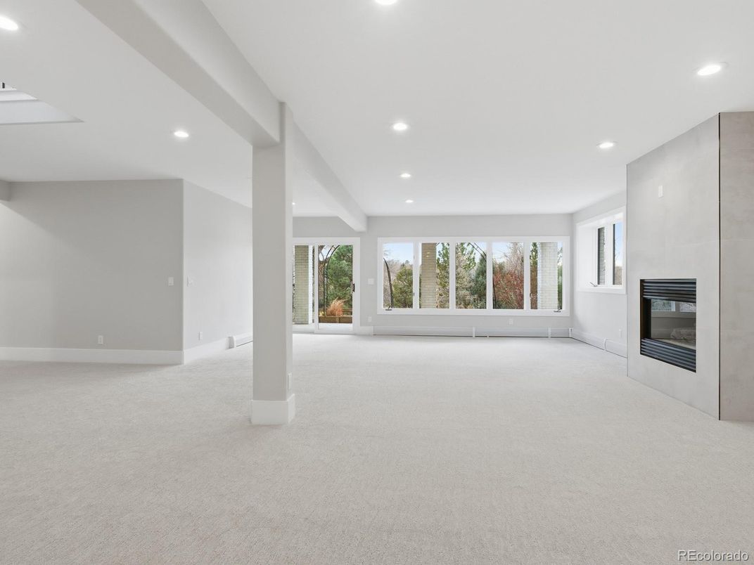 Empty room, Fireplace, Interior, Recessed Lighting