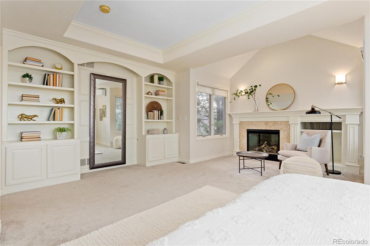 Bedroom, Fireplace, Interior