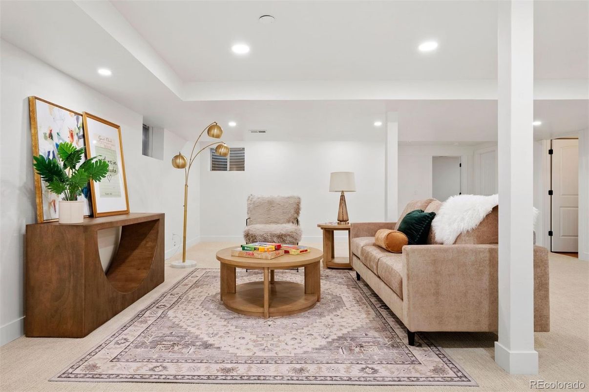 Interior, Living room, Recessed Lighting