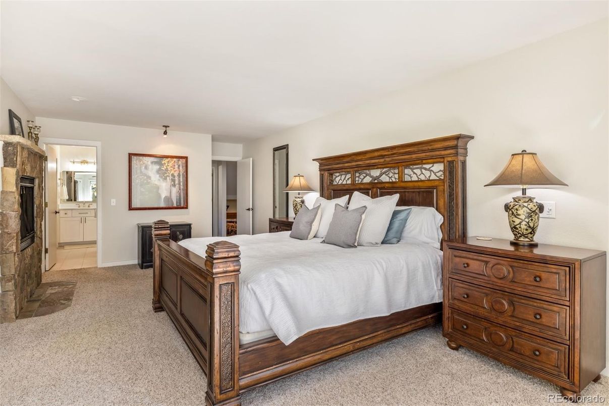 Bedroom, Fireplace, Interior