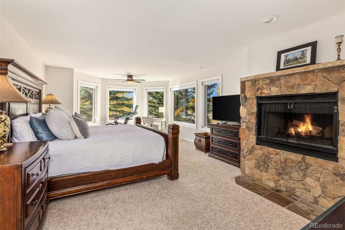 Bedroom, Fireplace, Interior, Recessed Lighting