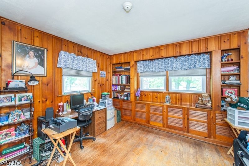 Home Office, Interior, Wood Texture Flooring, Wooden Walls
