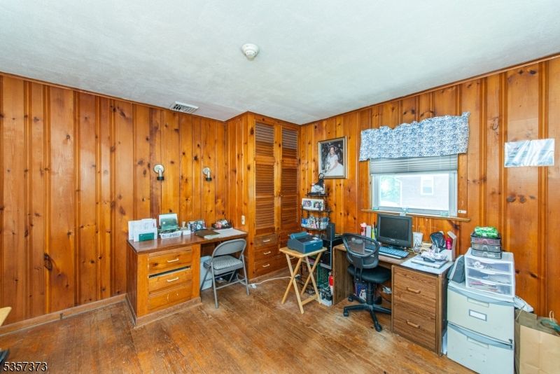 Home Office, Interior, Wood Texture Flooring, Wooden Walls