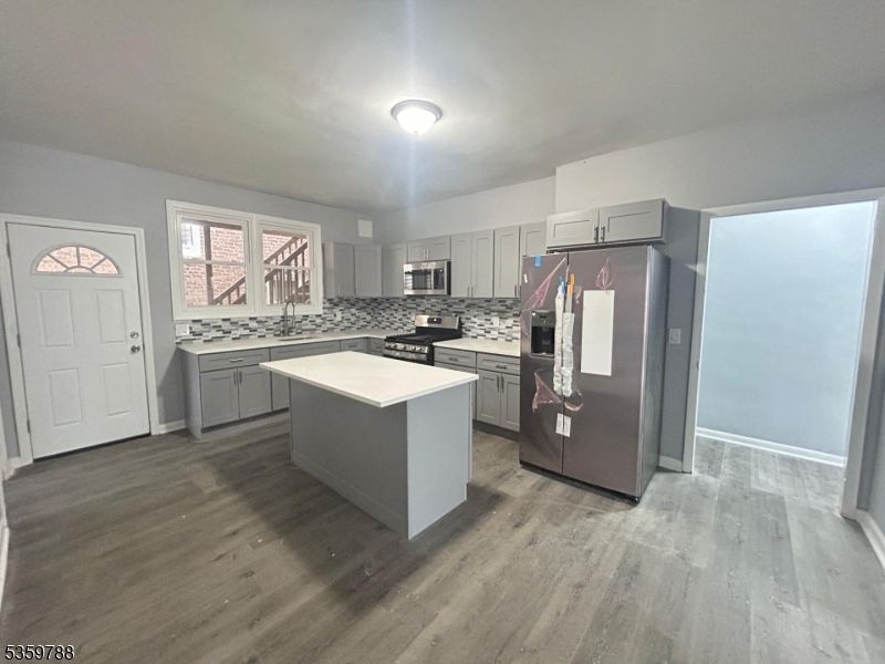 Interior, Kitchen, Stainless Steel Appliances, Wood Texture Flooring