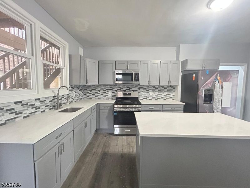 Interior, Kitchen, Stainless Steel Appliances, Wood Texture Flooring