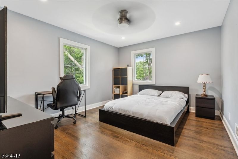 Bedroom, Home Office, Interior, Recessed Lighting, Wood Texture Flooring