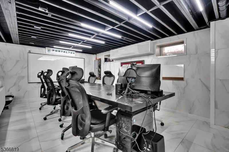 Home Office, Interior, Marble, Marble Walls, Recessed Lighting