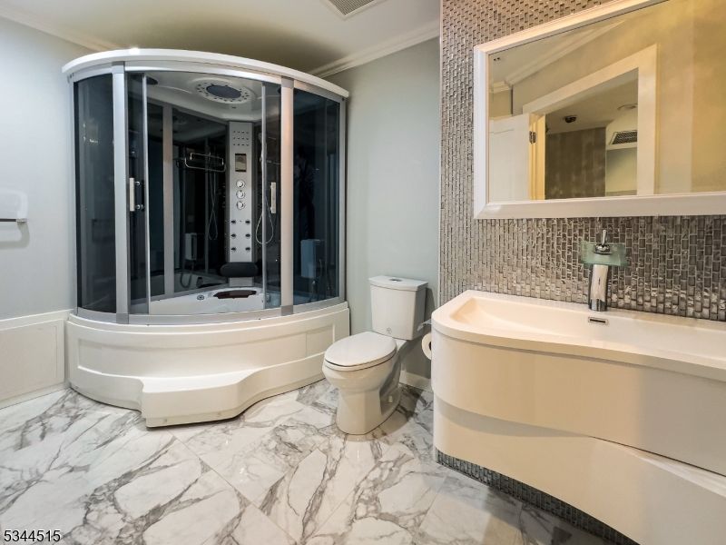 Bathroom, Glass Shower, Interior, Marble
